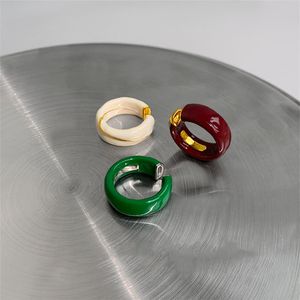 Bottega Groene Ring Vrouwelijke Ins Trend Overdreven Mode Persoonlijkheid Niche Design Senior Paar Sieraden Accessoires