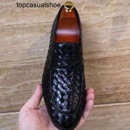 Bottegaa vendetta dupont bvs tissé haut de gien italien chaussures masculines d'été chaussures en cuir respirant business chaussures décontractées masculines