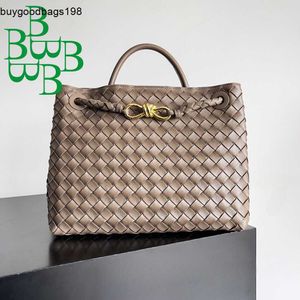 Bottegaaveneta Andiamos Bags 6b Serie tejida Bolso para mujer Piel de oveja de doble cara 2023 Nuevo bolso horizontal Andiamo grande Moda europea y americana 1CEE