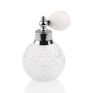 Bouteille 100ml blanc Vintage cristal parfum recharge bouteille vaporisateur atomiseur verre vide parfum rechargeable bouteille courte pompe dame cadeau