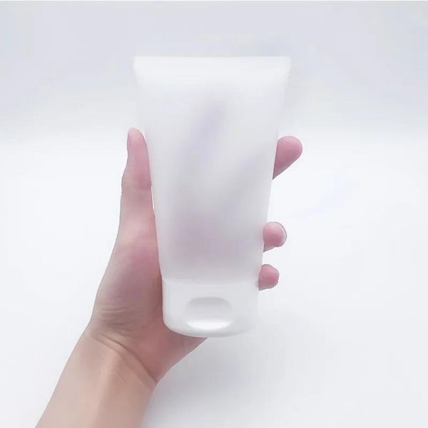 Botella de 150g, 24 Uds., glaseado transparente vacío, tubos de loción rellenables suaves, embalaje cosmético, tubo de crema, tapa de rosca, manguera