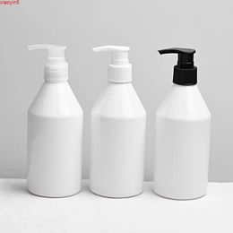 Botella 20 piezas 300 ml botellas de bomba de loción de plástico vacías blancas recipientes redondos de PET utilizados para embalaje de viaje, gel de ducha, capacidad de crema corporal