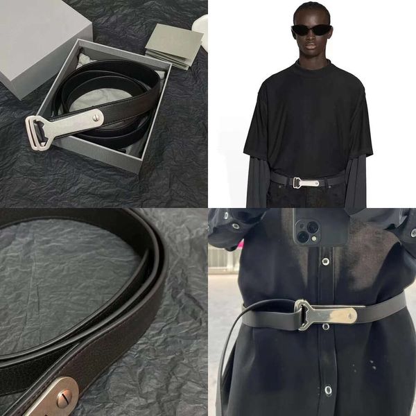 Bouteille 23SS ouvreur noir cuir de vache sier b ceinture de personnalité de mode pour hommes et femmes