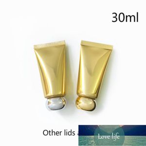 Botella de 30 ml de plástico de aluminio dorado, tubo suave vacío, 30g, crema para el cuidado de la piel, loción de maquillaje exprimible, contenedor de embalaje gratis