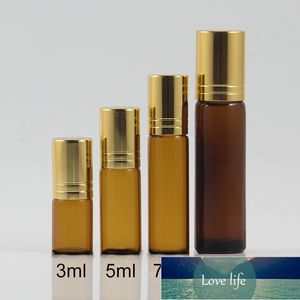 Fles 3 ml 5 ml 7 ml 10 ml lege bruin glazen rol op container make-up parfum essentiële olie verpakking roller gratis