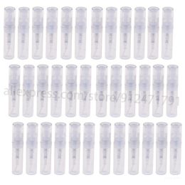 Bouteille 50pcs 2ml flacon pulvérisateur en plastique Transparent atomiseur bouteille de parfum atomisation vaporisateur liquide conteneur emballage cosmétique Mini voyage