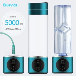 Fles Bluevida Nieuwe 8e generatie Nano waterstofwatergenerator fles DuPont SPE/PEM Water Hydrogenator met H2 Inhalertouch -knop