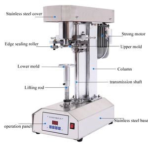 Machine de capsulage de bouchons de bouteilles, 370W, verrouillage du couvercle, pressage du couvercle métallique en aluminium, Machine à sceller les canettes métalliques