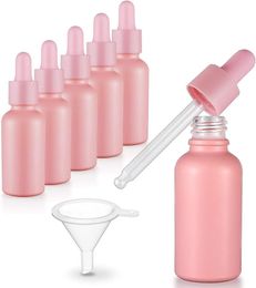 Bouteille Gotero de vidrio recubierto de couleur rosa botellas con goteros de ojos de vidrio viales de aceites esenciales tubos de prueba d