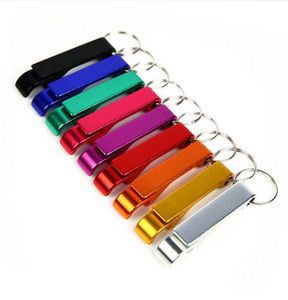 Flesopener sleutelhanger bulk voor mannen vrouwen Veelkleurige aluminium sleutelhanger Bierblikje flesopener voor feestgunst Bruiloft gunst Barman Bruidsjonkers Vaderdag FMT2088