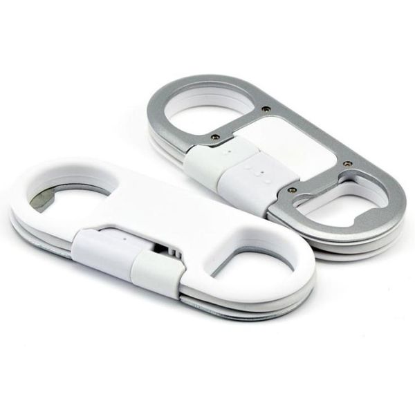 Câble de données Keychain ouvre-bouteille Portable 3in1 Cordon de charge USB pour téléphone intelligent SN58622066820