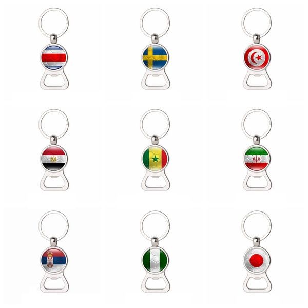 Football souvenir décapsuleur porte-clés coupe du monde européen porte-clés multi fonction invités faveur fête métal cadeau