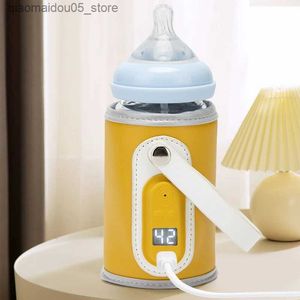 Chauffage de bouteilles stérilisateurs # Nouveau chargement USB Bouteille chaude Couvre isolée chauffage chauffant bouteille bébé accessoires de voyage bébé portables Q240416