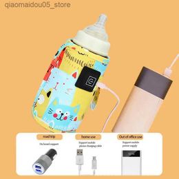 Chauffe-bouteille stérilisateurs # chauffage à lait portable avec bouchon de bouteille d'alimentation pour bébé USB réglable et chauffage d'aliments isolés Q240416