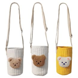 Flessenwarmers Sterilisatoren Herbruikbare Schattige Beer Baby Warme Tas Voeden Cover Schouder Crossbody Messenger Thermos Cup Drop 230620