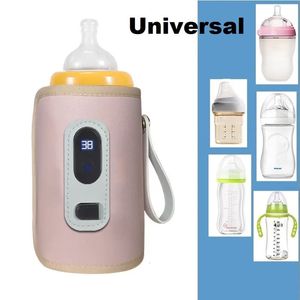 Bottle Warmers Sterilizers# Universal Baby Milk Warmer Digital Display Baby Bag USB Nursing Bottle Heater Portable Baby Bottle Warmer Thermal Bag for Travel 231012