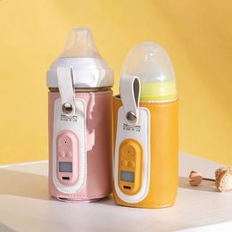 Chauffe-biberons Stérilisateurs # Chauffe-biberon USB Portable de voyage Chauffe-lait Biberon pour bébé Couverture chauffante Thermostat d'isolation Sac chauffant pour aliments 231116
