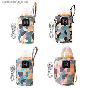 Chauffe-bouteille stérilisateurs # Chauffage USB Sac de bouteille de bouteille portable Sac de charte à biberon isolée camouflage polyvalent voyage d'hiver extérieur Q240416