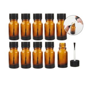 Bouteilles 10 / 20pcs 10 ml de vernis à ongles Amber vide bouteilles en verre contenants de vernis à ongles avec pinceau cosmétique pour nail art des bouteilles rechargeables