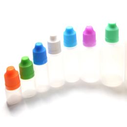 Bouteilles 100 pcs / 5/10/15/20/30/50 ml rechargeables bouteilles de compte-gouttes en plastique empressées, récipient à gouttes à yeux liquides à pigment à encre