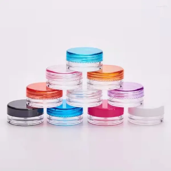 Bouteilles 100 pièces coloré Jar crème ronde 3G Plasme de maquillage en plastique vide Pots de bouteille