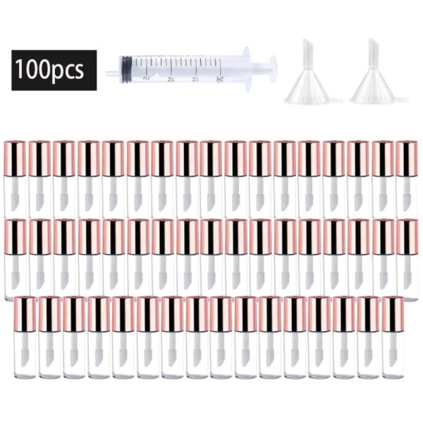 Bouteilles 100pcs 1.2 ml Protable Mini à lèvres Tourbe de brillant Rempillable Vide Conteneurs de rouge à lèvres transparents pour femmes Girls DIY MAVALUP GROS