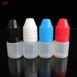 Bouteilles 100pcs 2 ml PE Small Dropper Bottle, échantillonnage Bouteille pour les gouttes pour les yeux, bouteille vide pour la colle, bouteille de serre douce en plastique avec bouchon de sabotage