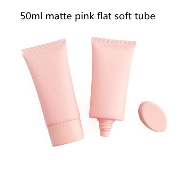 Bouteilles 10100pcs vide 50 ml de tube doux lotion bouteille bouteille mate rose plan plat