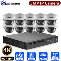 Flessen 10ch 8mp 4k gezicht detectie NVR exterieur veilige beveiliging menselijke bescherming cctv -systeem 5mp ip camera outdoor video surveillance set