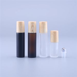 Bouteilles 10 pièces 10cc ambre verre dépoli rouleau bouteille vide parfum huile essentielle Test bouteille 10ml RollOn flacon en verre épais