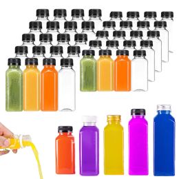 Bouteilles 10pcs 60 ml500 ml bouteilles en plastique vides avec bouchons réutilisables à eau claire bouteille de jus de smoothies de smoothie contenants avec entonnoir pliant