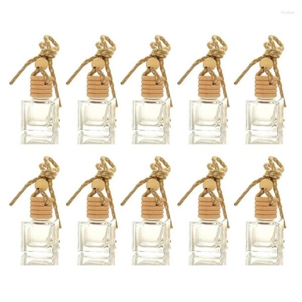 Bouteilles 10pcs voiture suspendu bouteille en verre vide rechargeable diffuseur air plus frais parfum pendentif ornement