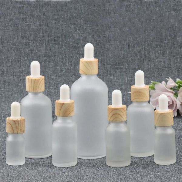 Bouteilles 10X 5-100ML Tubes Compte-gouttes givrés Liquide en verre pour pipette essentielle Bouteille rechargeable Pots de conteneur