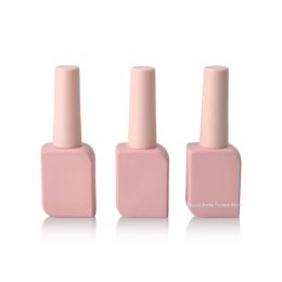 Flessen 11 ml roze/zwart/wit lege nagellak lijm flessen contaiers glazen nagelgelpakking met borstel bar vierkante flessen groothandel