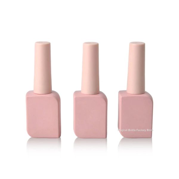 Bouteilles 11 ml rose / noir / blanc vernis à ongles vides de colle de colle contâneurs en verre gel d'ongle avec barre de brosse Bouteilles carrées en gros