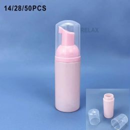 Flessen 14/28/50PCS Alle Roze Plastic Foamer Pompfles Cosmetische Fles Zeepdispenser Schuimfles Lege Gezicht Wimpers Cleanser groothandel