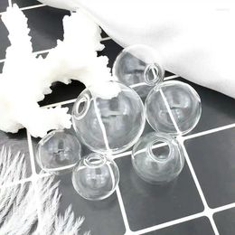 Flessen 15 stks 6-30mm Mini Lege Glazen Bal Hanger Charms Flesjes Wens Fles Clear Globe Bubble Crystal Orbs