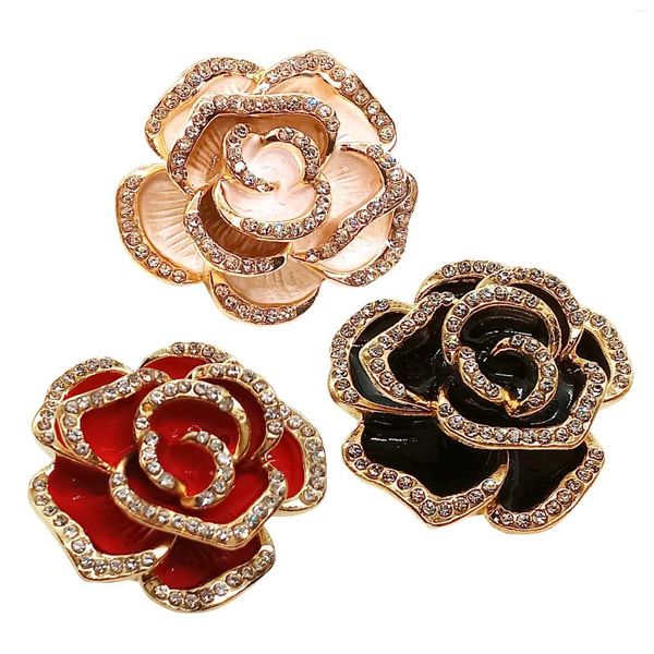 Bouteilles 1PC Rose Broche Brillant Blanc Rouge Noir Pour Pulls Robes Chapeaux Sacs Etc.