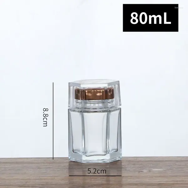 Bouteilles 1pcs 80ml pots de confiture en verre transparent de réservoir de stockage de nourriture de miel pot scellé pour la décoration de mariage