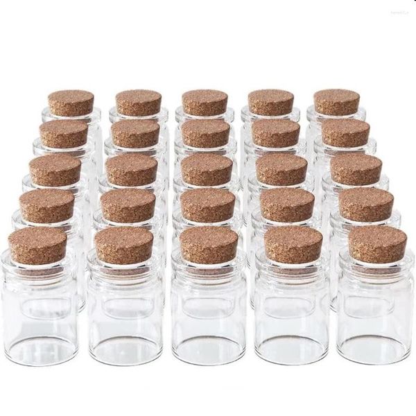 Bouteilles 200 pièces 5 ml 22 30 mm Mini verre avec bouchons de bois en bois bricolage baby shower faveurs pots