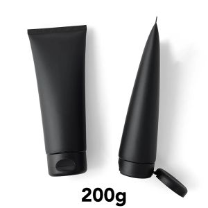 Flessen 200g mat zwart navulbare cosmetica container 200 ml lege squeeze fles douchegel room pakket vorst plastic zachte buis