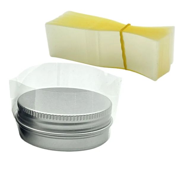 Bouteilles 200 pcs Bandes de film enveloppe de rétrécissement thermique pour Jar en aluminium Tin 30 ml 50 ml 60 ml, facile à utiliser, rendre les produits plus professionnels