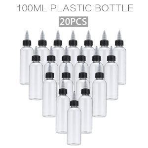 Botellas 20pcs 100 ml de plástico vacío Botella de líquido de pegamento con torcer con torcer a prueba de fuga de fugas Recipiente recargable