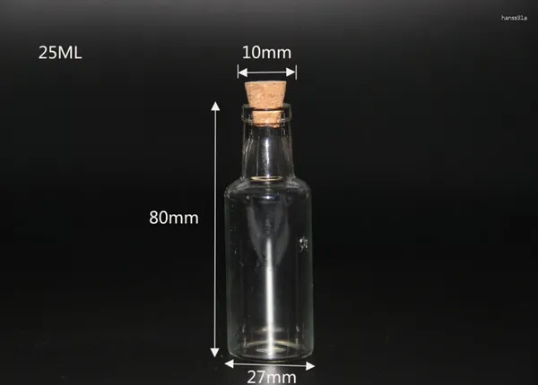 Botellas 20 unids 27 80 mm Tiny Small Liquid Drift Bottle Clear Cork Glass Viales Frascos Contenedores para regalos de decoración de vacaciones de boda