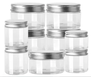 Bouteilles 20pcs / lot 50/80/100/120/150/200/250 ml ml en plastique vide Poctes cosmétiques transparents JAR JAR JAR CRAME CRAME Échantillon Récipient de casserole