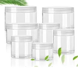 Bouteilles 20pcs / lot 50/80/100/120/150 ml / 200 ml / 250 ml Plastique vide Clean Clear Cosmetic Makeup Container Jar Sample Contain