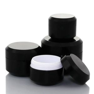 Bouteilles 20pcs / lot 5g / 10g / 15g / 30g / 50g Jar Vide Plastique Emballage Cosmetic Bottle Black Eyeshadow Makeup Packing Pot