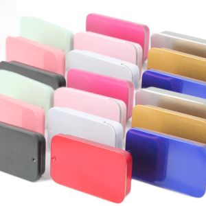 Bouteilles 20pcs Métal Rectangulaire Mini Boîte à couvercle de diapositive Boîte de rangement de diapositive pour contenants portables CONTACTABLES Small Organizer Rangement Boîte