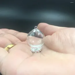 Bouteilles 20x12mm Clear Globe de verre vide Orb avec plateau en dentelle d'argent Perles Cap Résultats Ensemble Bubble DIY Vial Pendentifs Collier 5pcs