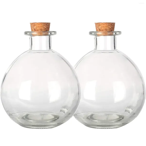 Bouteilles sphériques en verre rondes de 250ML, avec bouchons, grandes pour accessoires de costumes, sels de bain, artisanat décoratif, bricolage